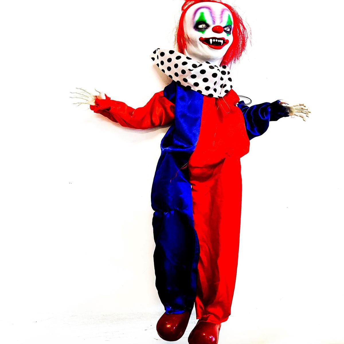 Animated Evil Clown with Sound and Lights 90cm Halloween Ornaments
