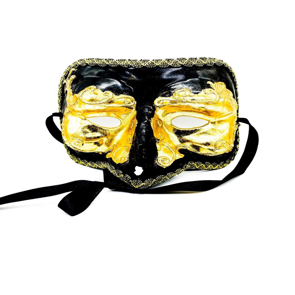 Black and Gold Venetian Mask Decorated Carnival Masks