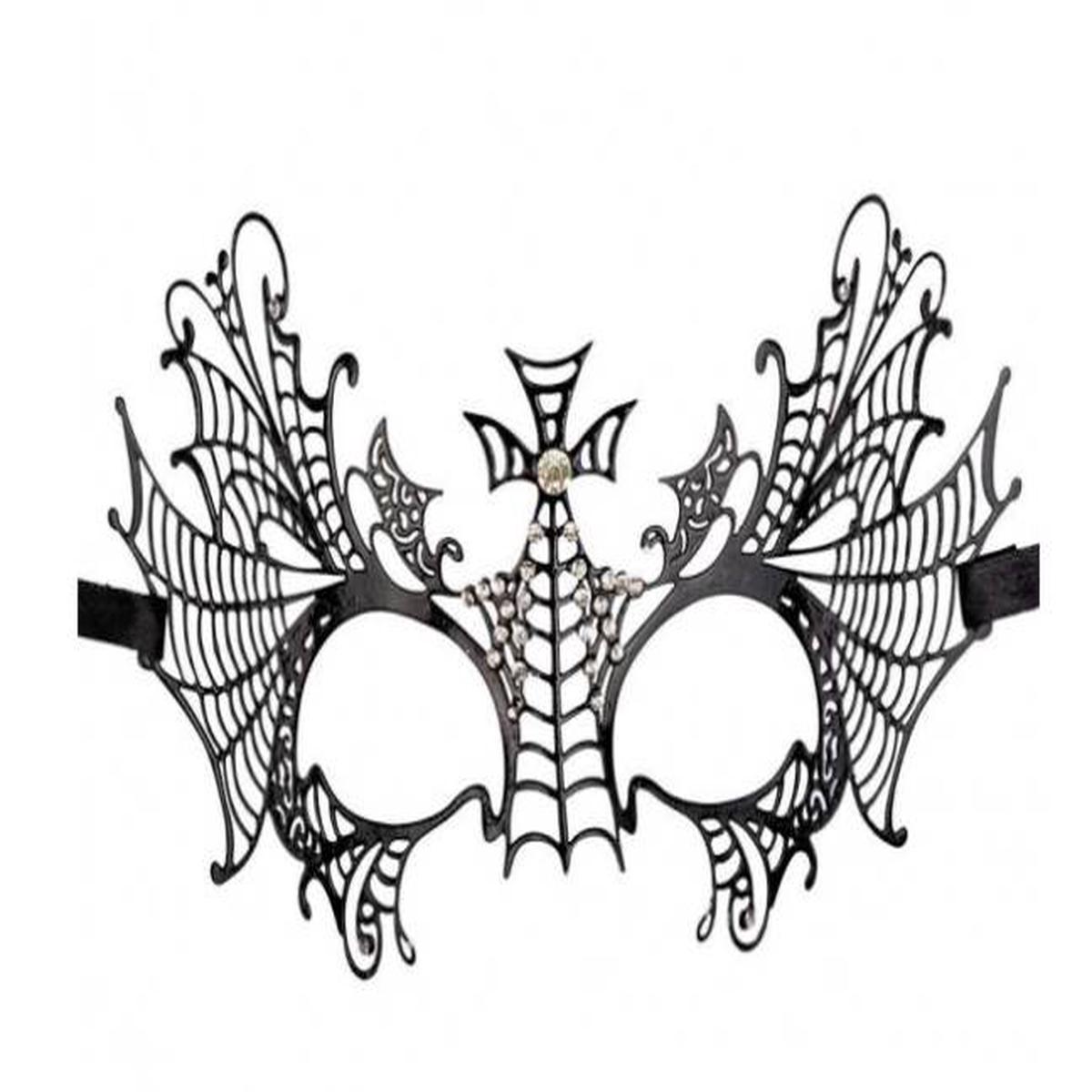 Black Mask With Cross And Metal Rhinestones