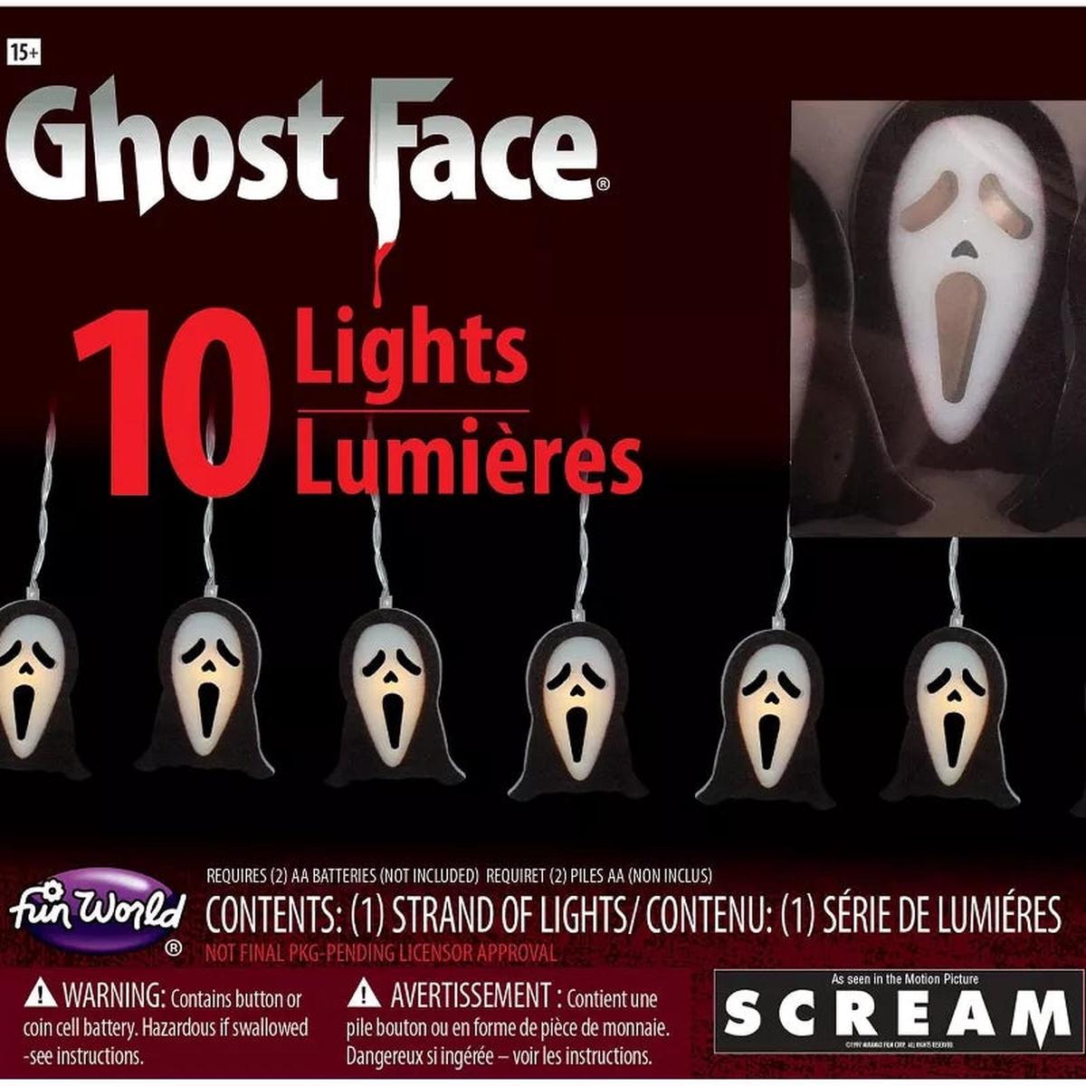 Set of 10 LED Scream Lights Halloween Ornaments
