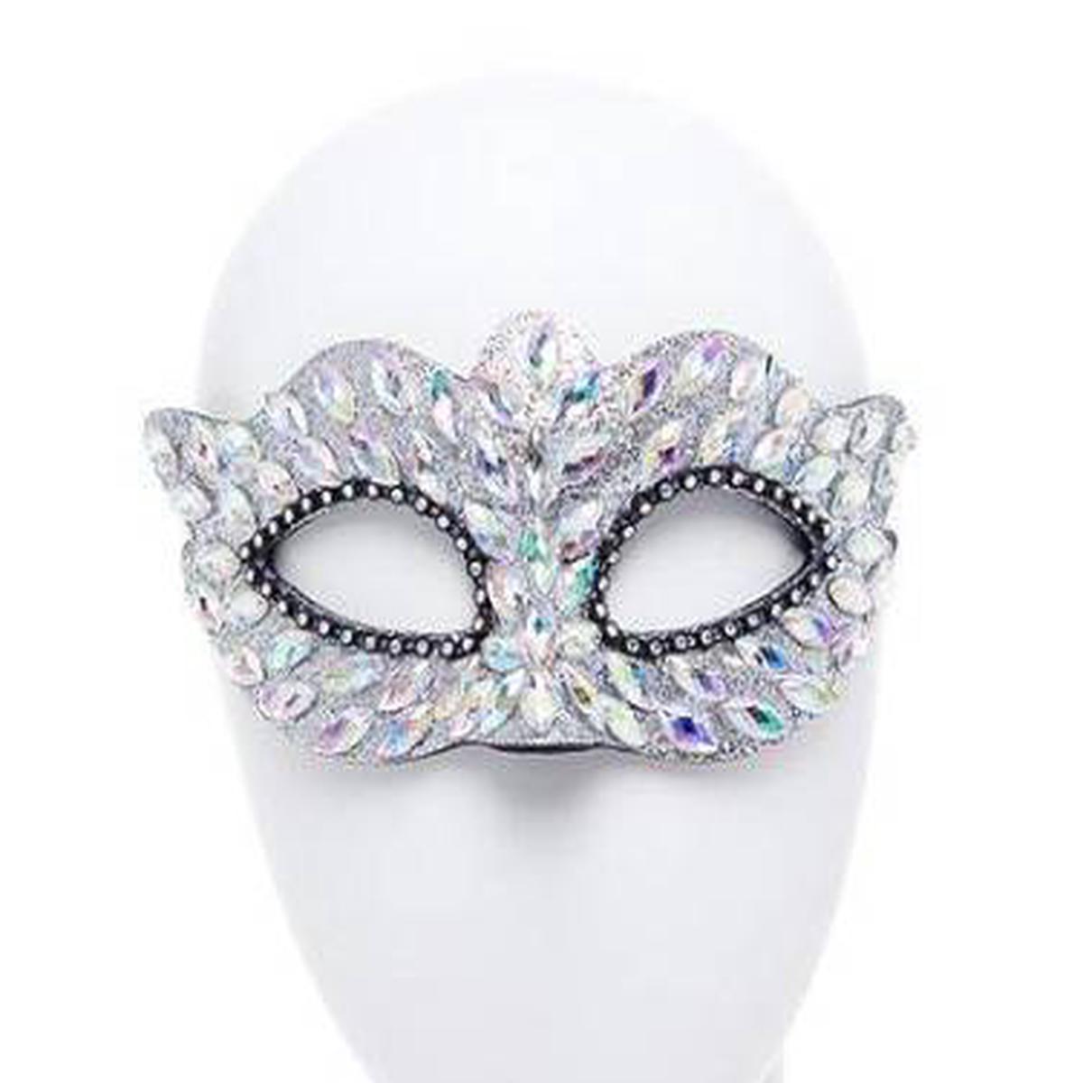 Silver Eye Mask With Gems