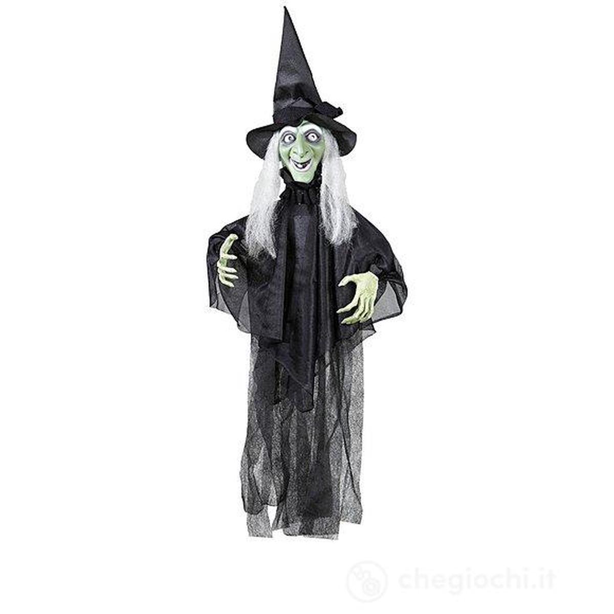 Talking Animated Witch with Movable Arms and Light-Up Eyes with Sensor Halloween Ornaments