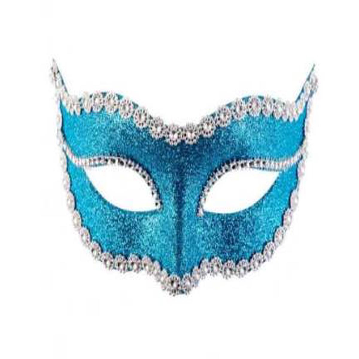 Turquoise Eye Mask With Glitter