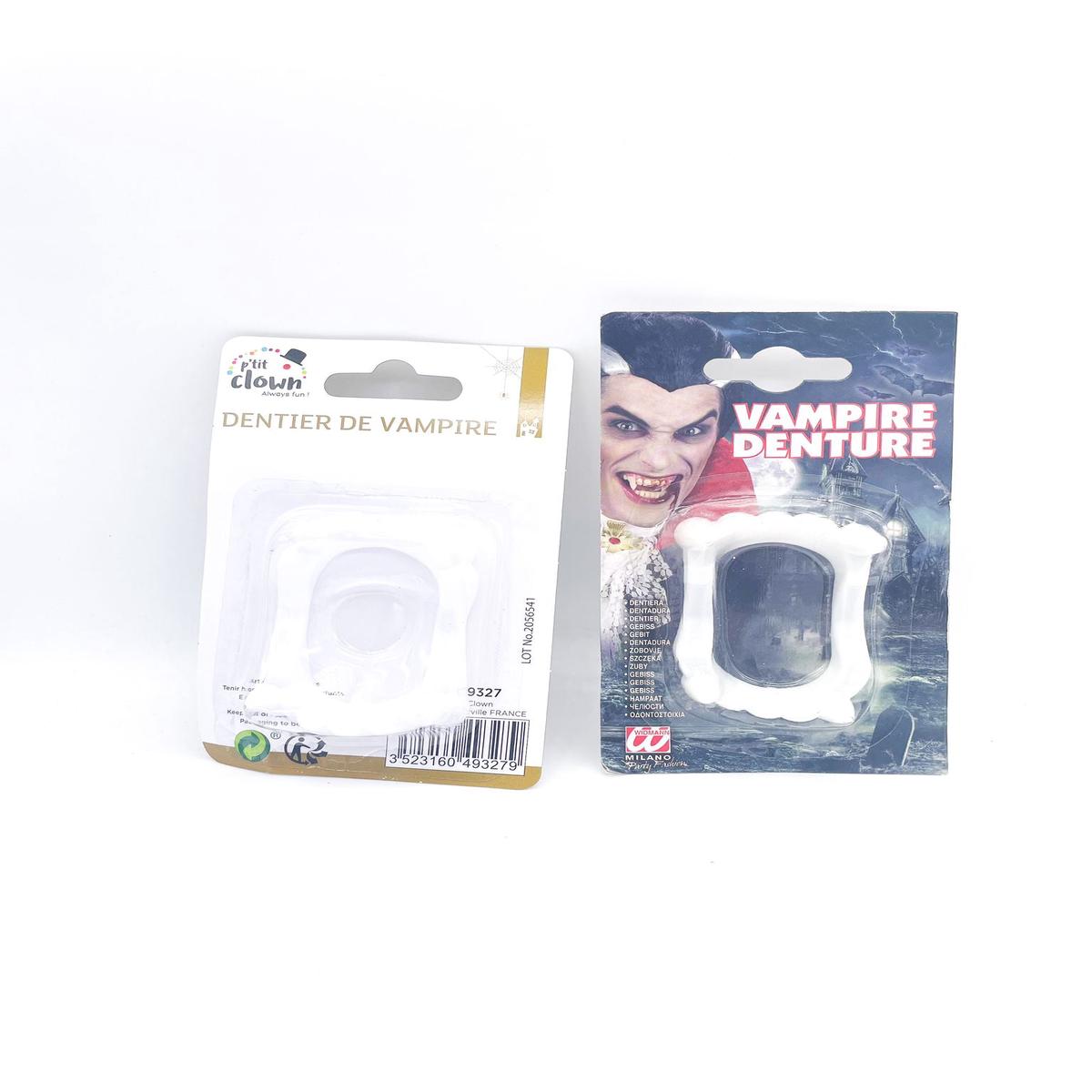 White Plastic Vampire Dentures Halloween
