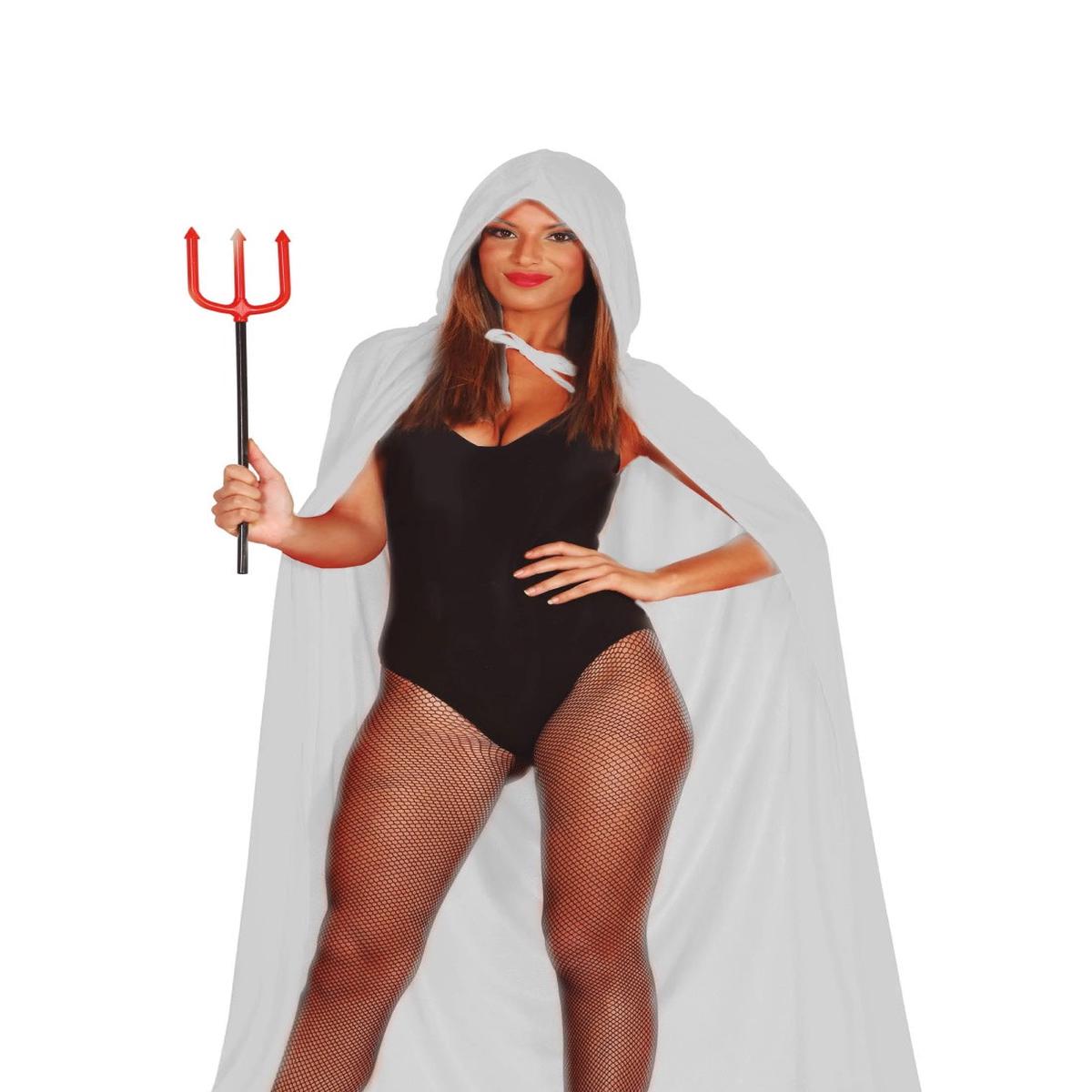 White Velvet Cape with Hood 130cm Carnival/Halloween Accessories