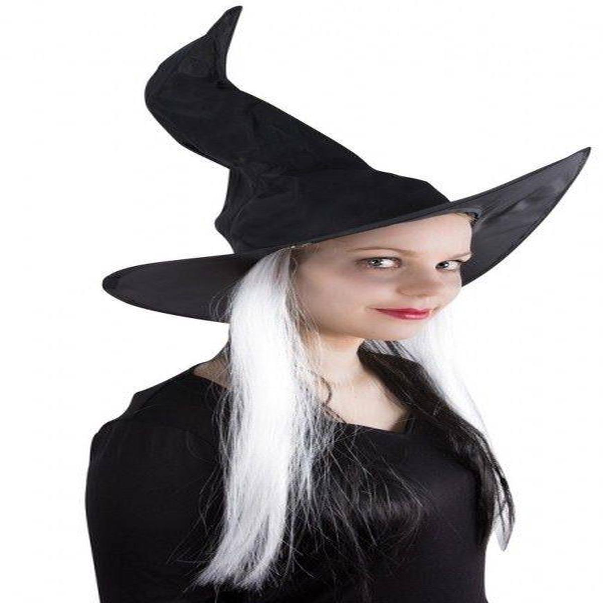 Witch Hat with Hair Halloween Accessories