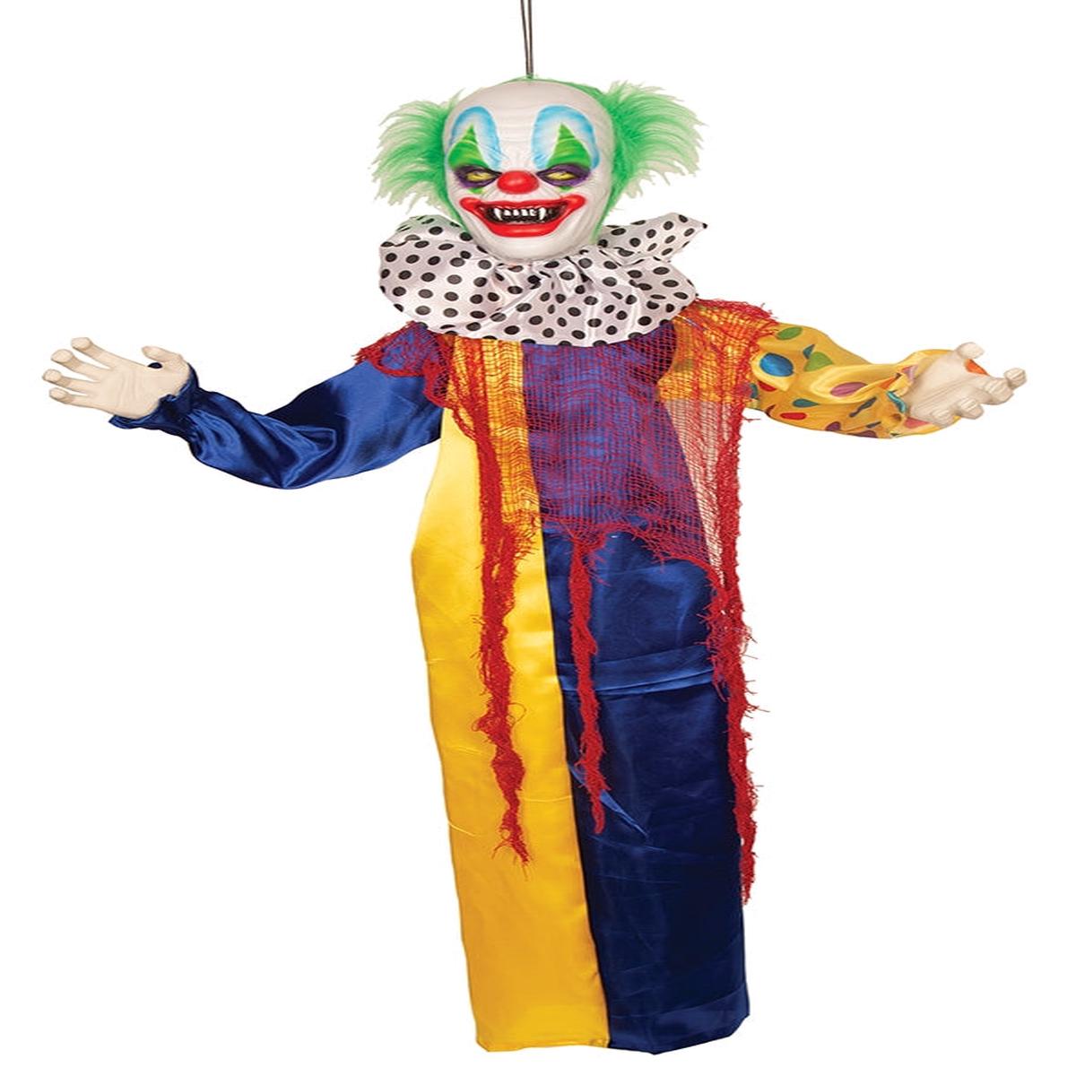 Animated Evil Clown with Lights and Sounds 120cm Halloween Ornaments