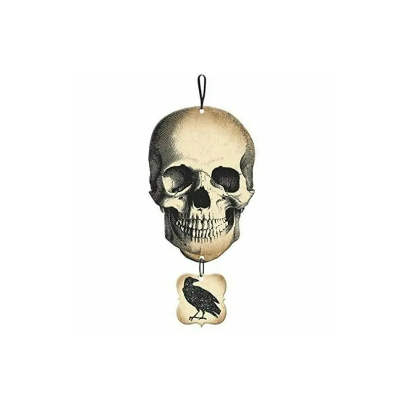 Boneyard Skull & Crow Hanging Sign