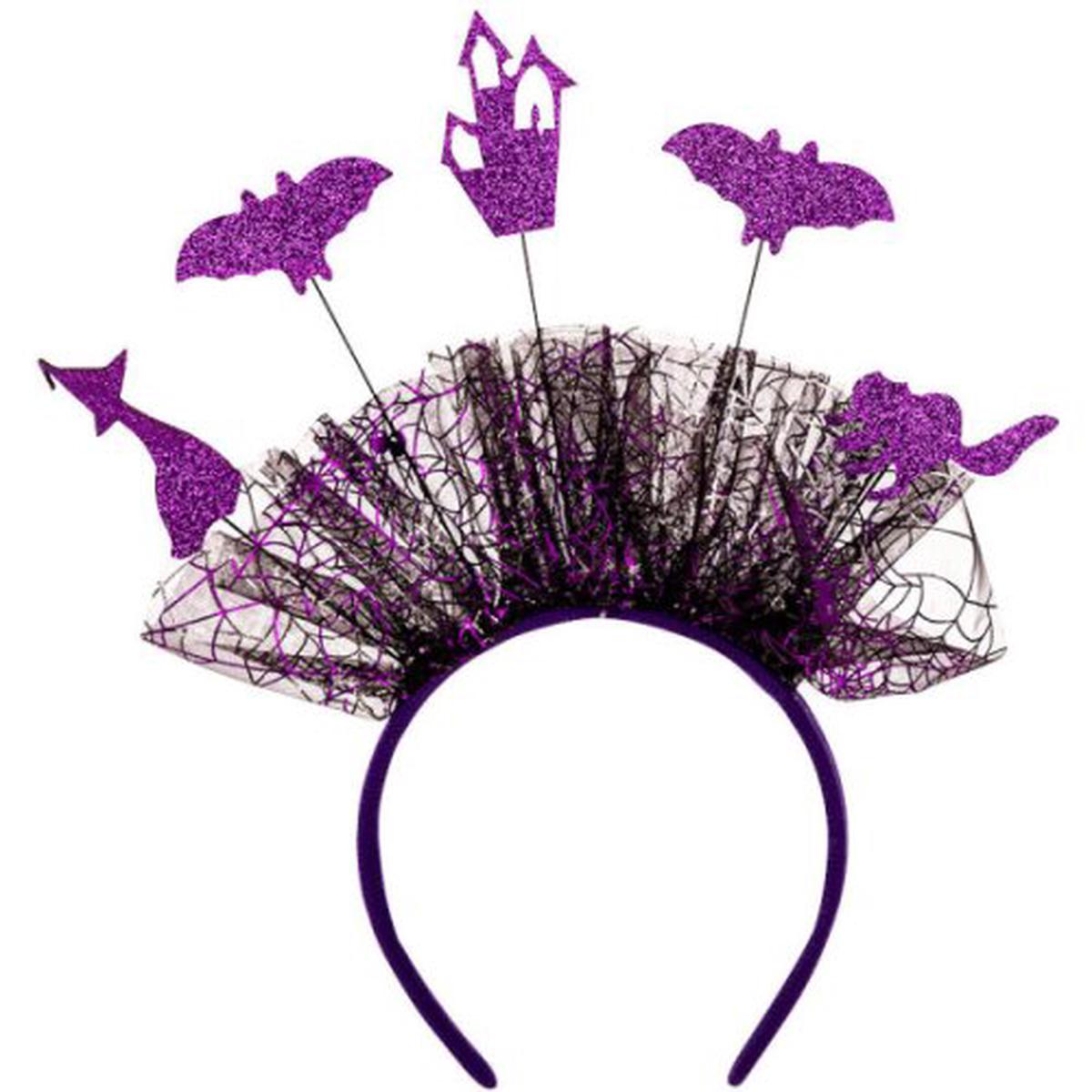 Purple Tulle Headband with Decorations Halloween Accessory