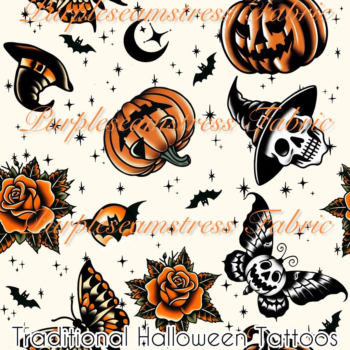 Traditional Halloween Tattoos  Fabric