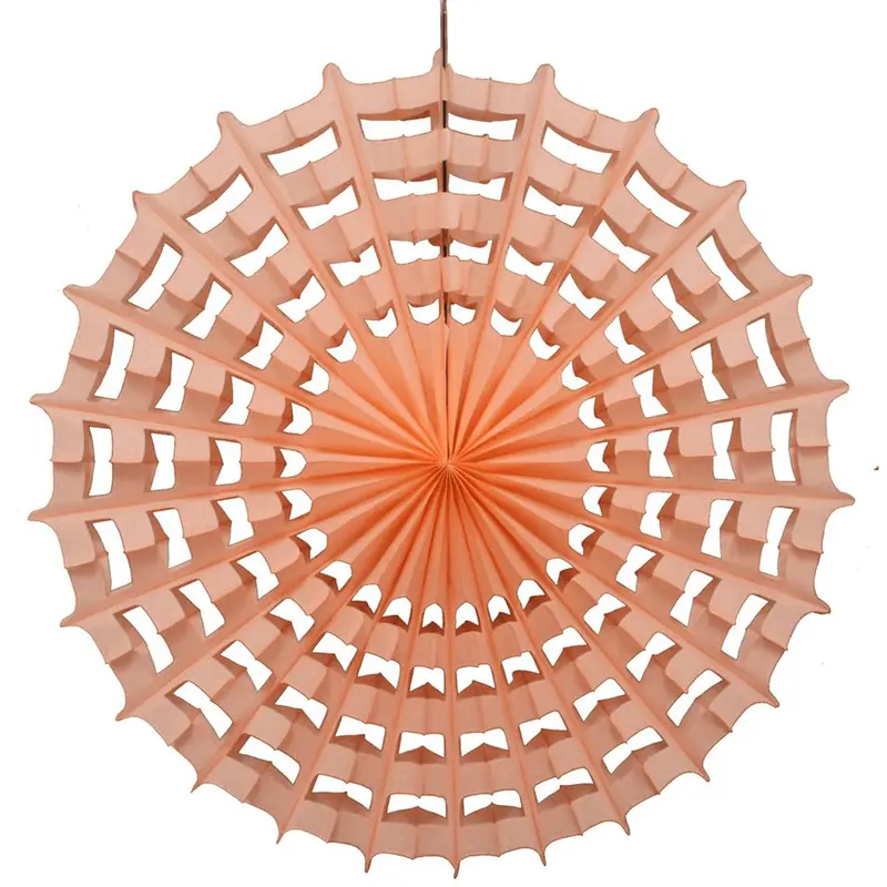 Tissue Paper Halloween Web Fan, 27" - Peach