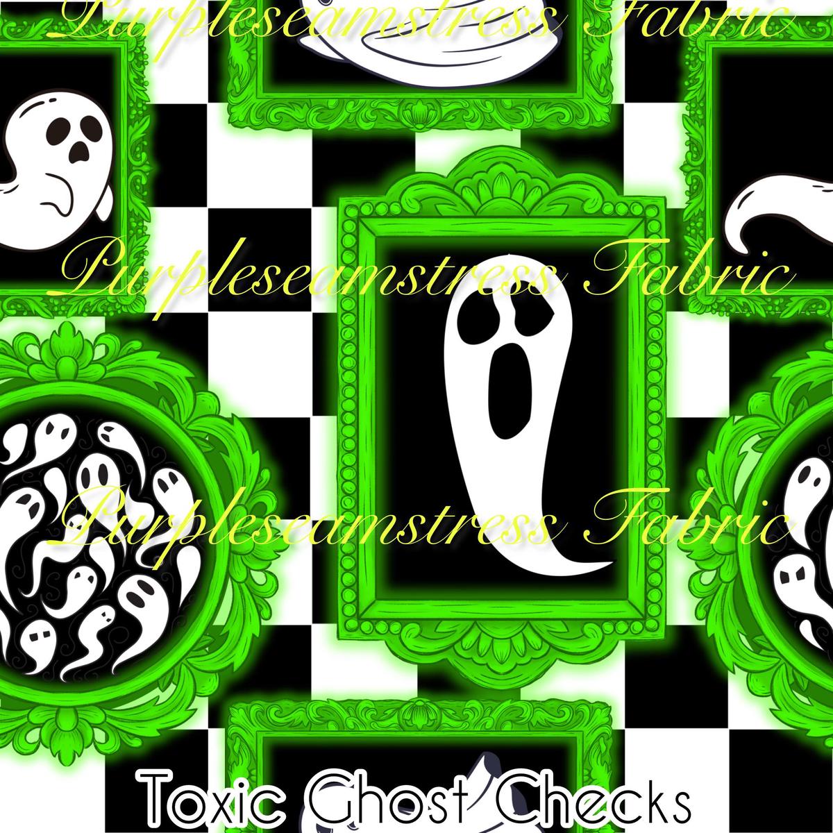 Toxic Ghost Checks  Fabric