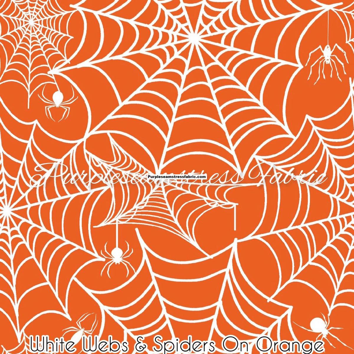 White Webs & Spiders on Orange R...