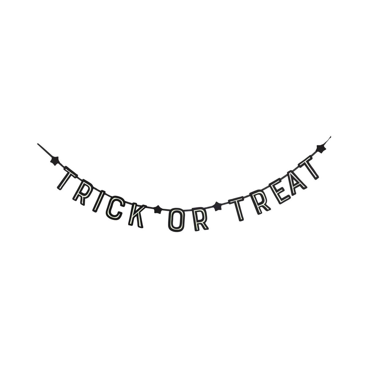 Trick or Treat Felt Glow in the Dark Halloween Banner