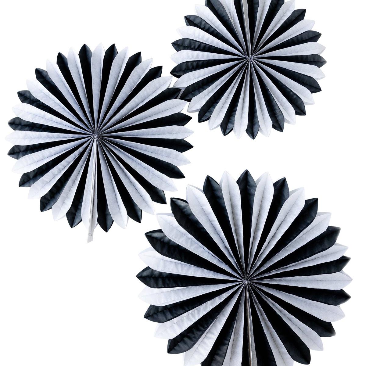 Vintage Halloween Black and Cream Oversized Tissue Fans (3pk)
