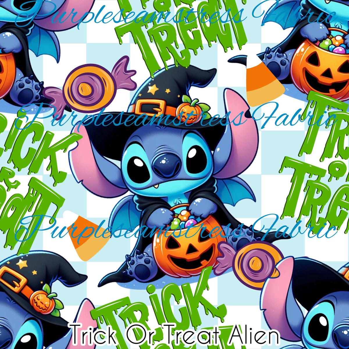 Trick or Treat Alien  Fabric