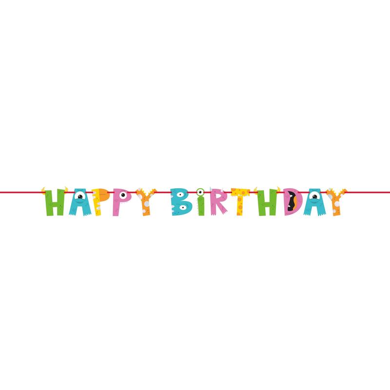 6/Case Bulk Monsters Letter Banner w/ Ribbon