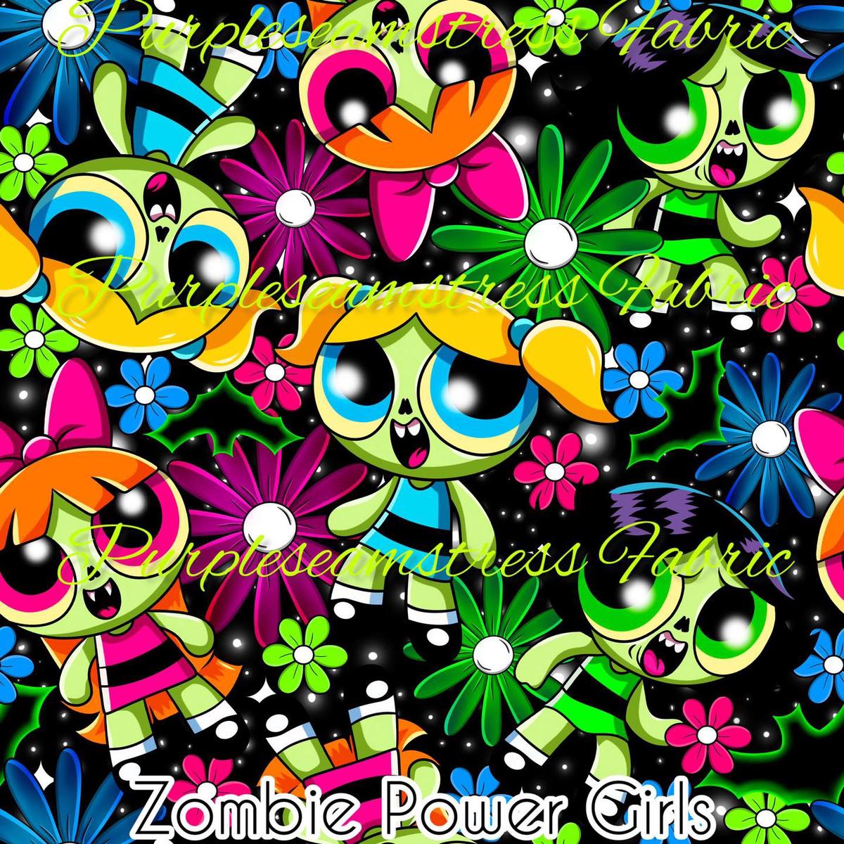 Zombie Power Girls  Fabric