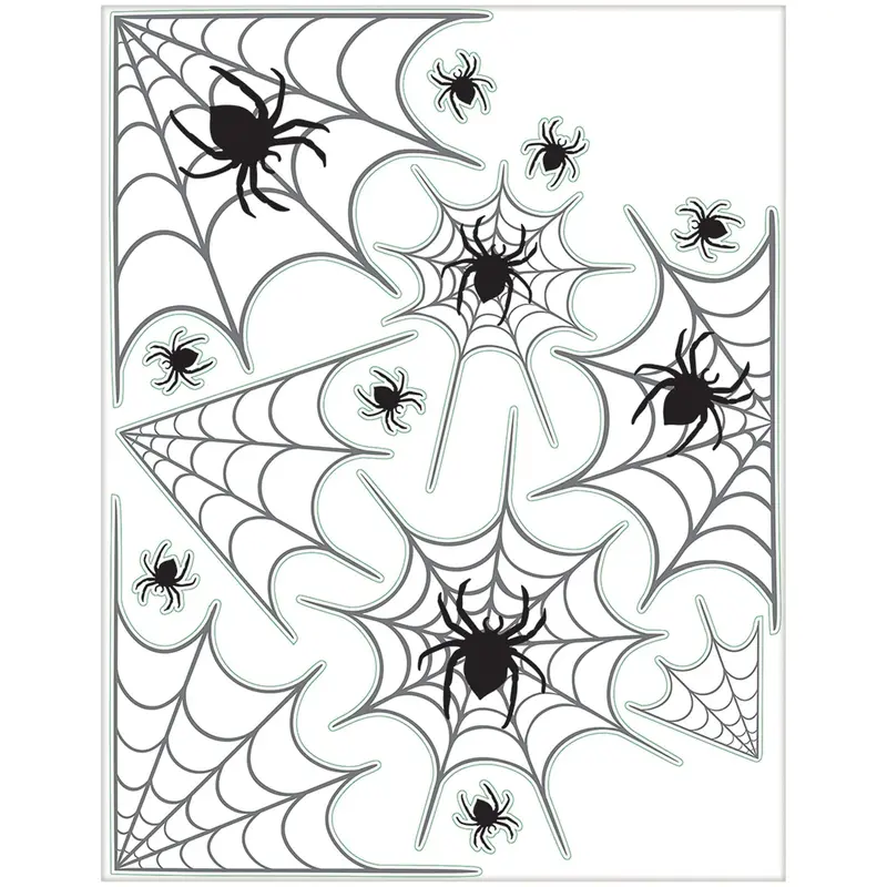Modern Halloween Spider Web Window Decoration