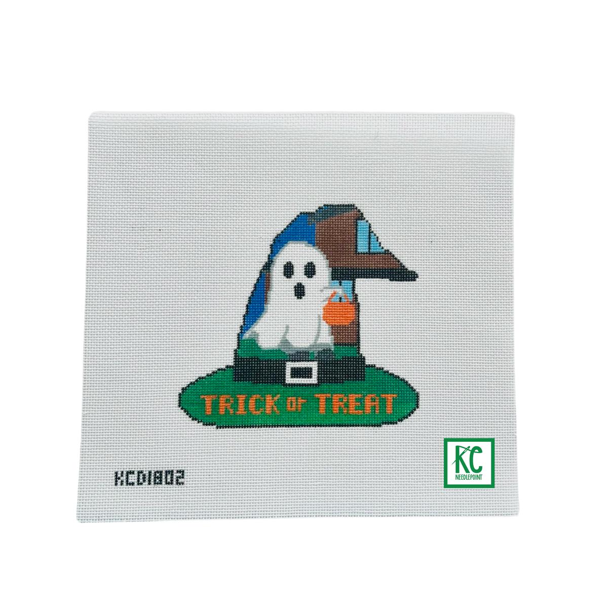 Trick or Treating Ghost  Witch's Hat Ornament