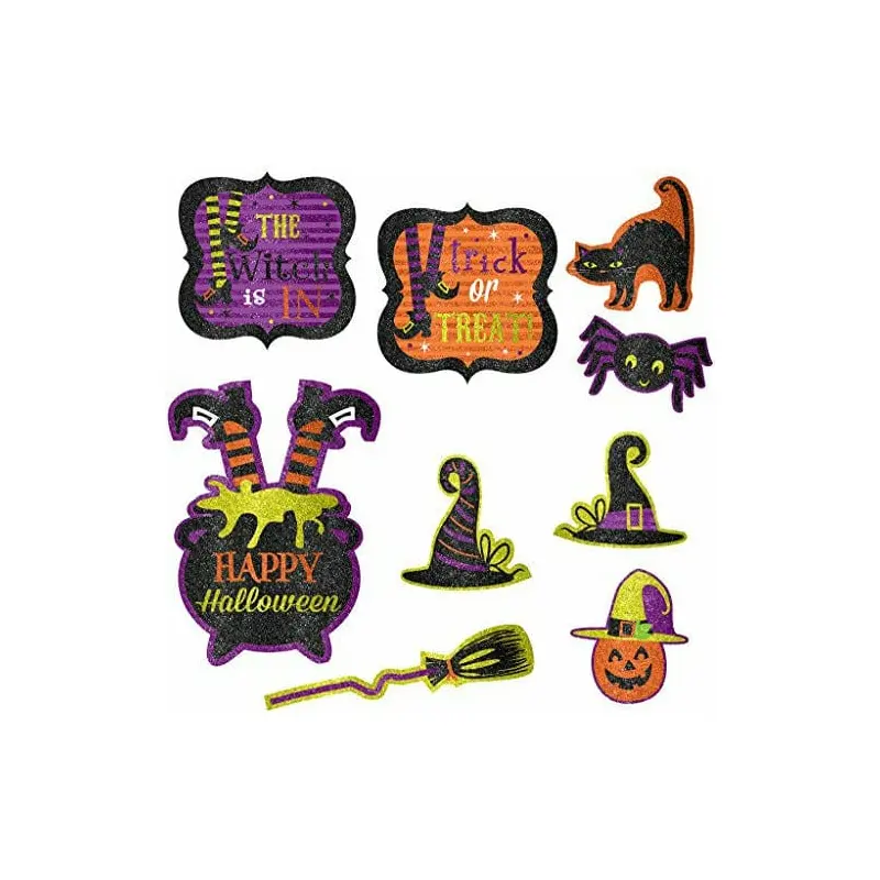Halloween Witch's Crew Glitter Cutouts