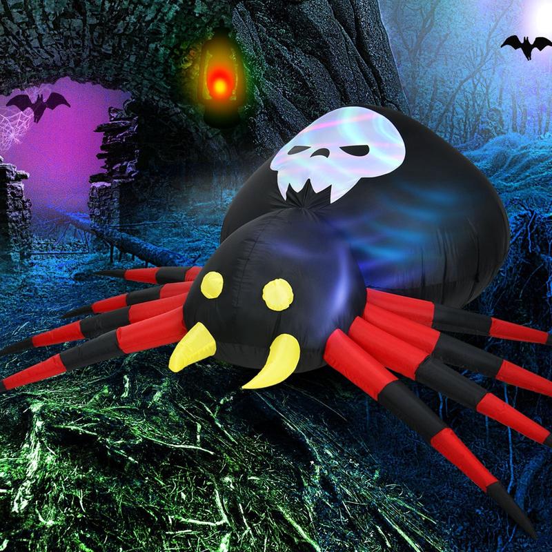 6.5 Feet Inflatable Halloween Spider with Rotatable LED Light