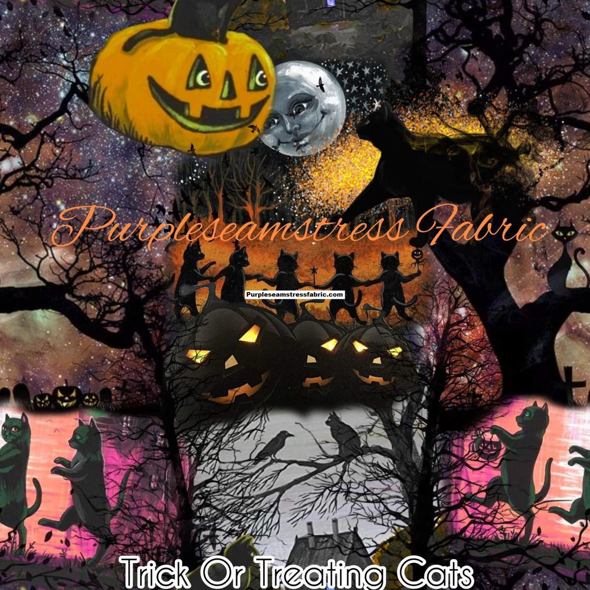 Trick or Treating Cats  Fabric
