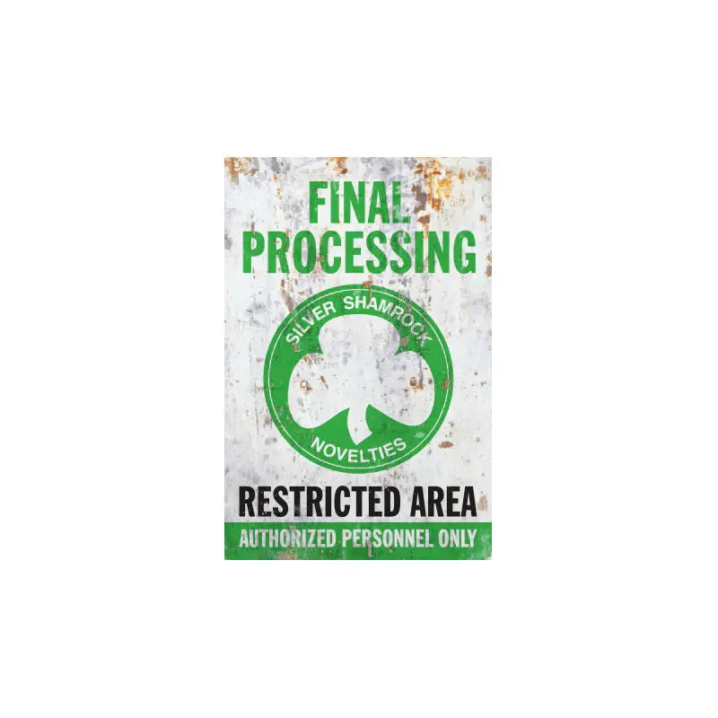 HALLOWEEN III SEASON OF THE WITCH - SILVER SHAMROCK FINAL PROCESSING METAL SIGN