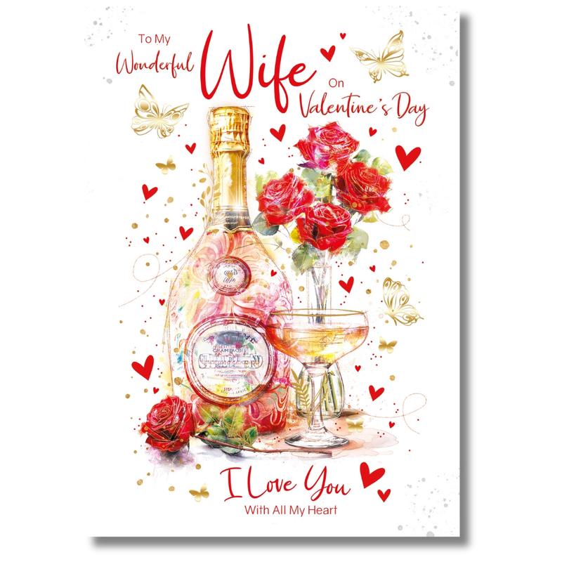 Cherry Orchard To My Wonderful Wife On Valentine's Day - Greeting Card