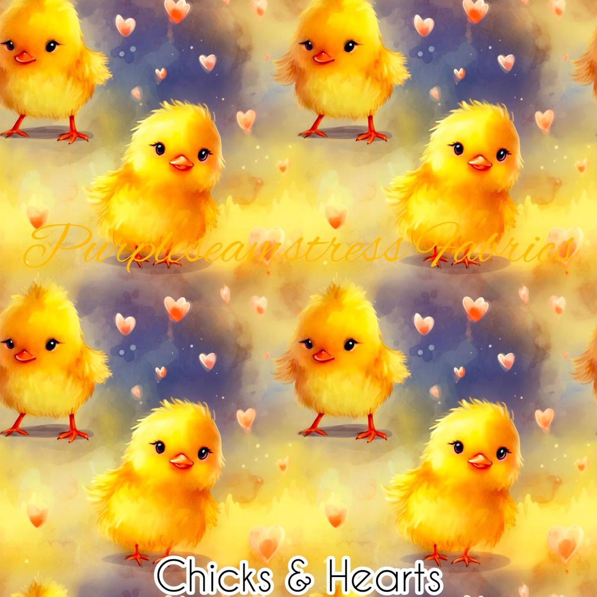 Chicks & Hearts  Fabric