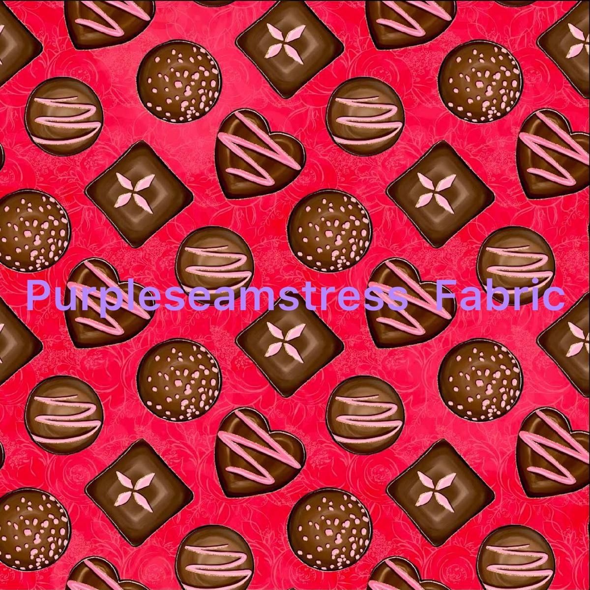 Chocolates  Truffles on Red  Fabric