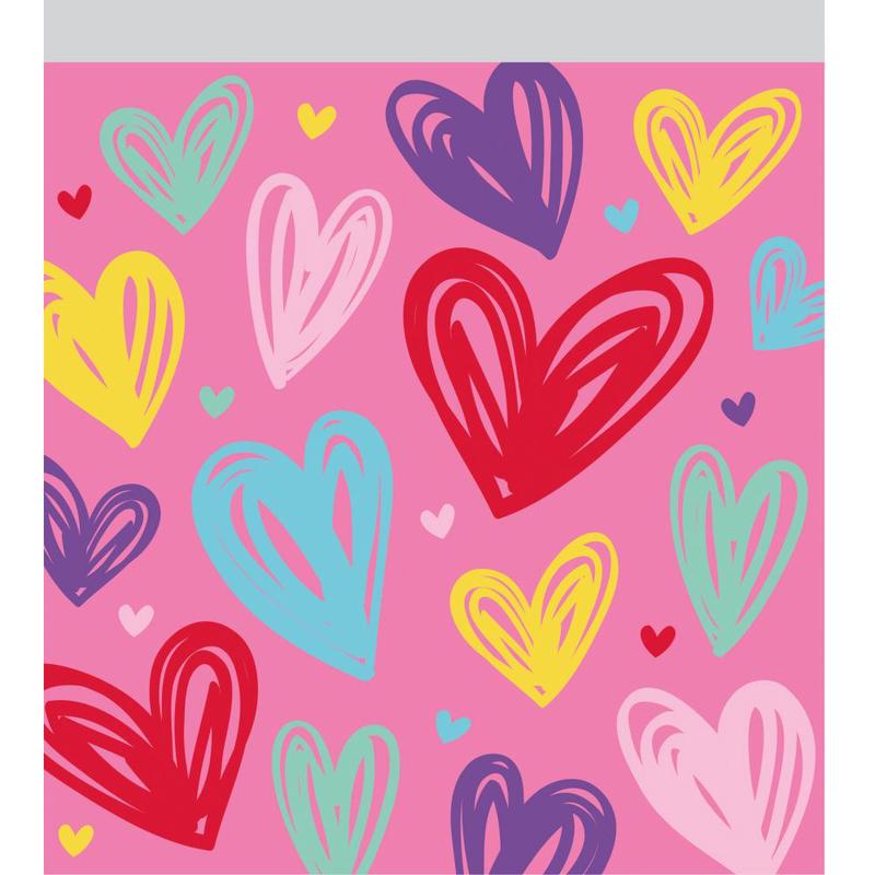 120/Case Bulk Multicolor Valentines Sandwich Bags w/ Zipper,