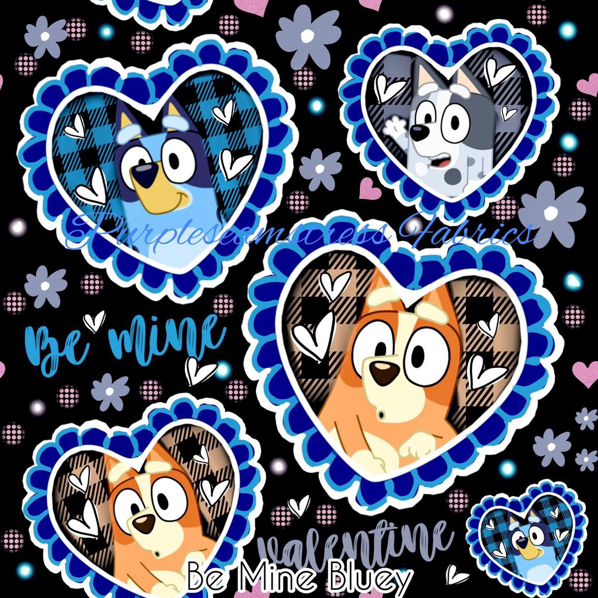 Be Mine Bluey  Fabric
