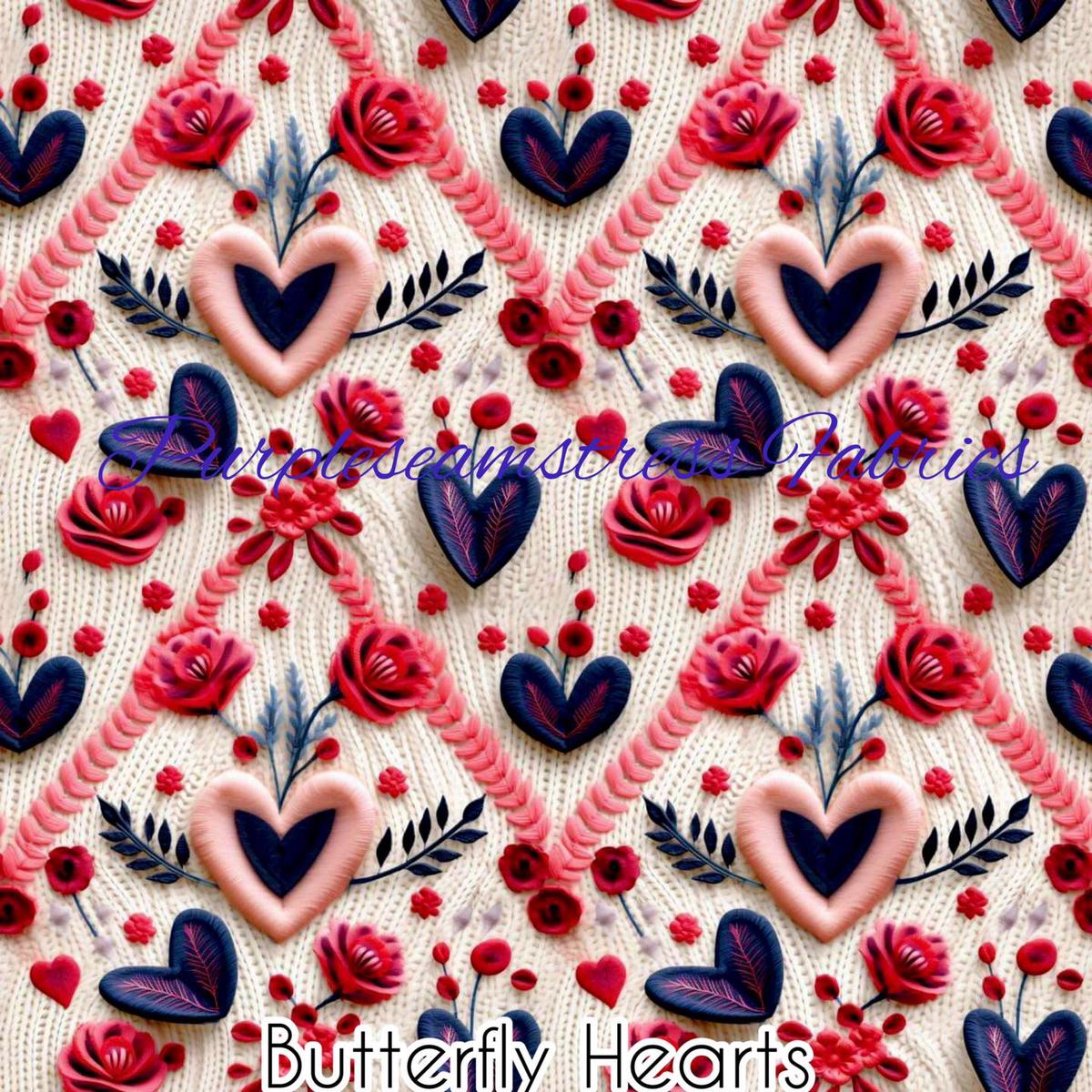 Butterfly Hearts  Fabric