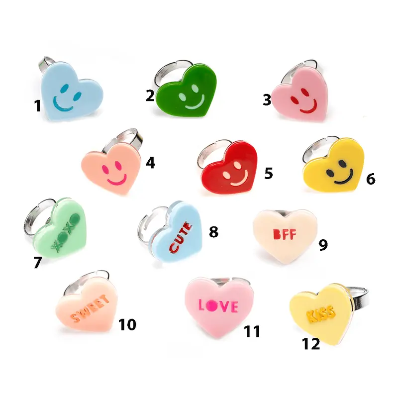 Conversation Heart Rings - 12 Style Options