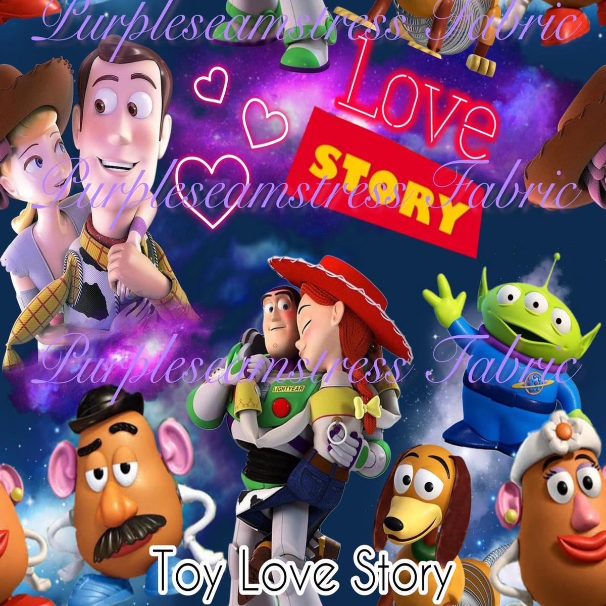 Toy Love Story  Fabric