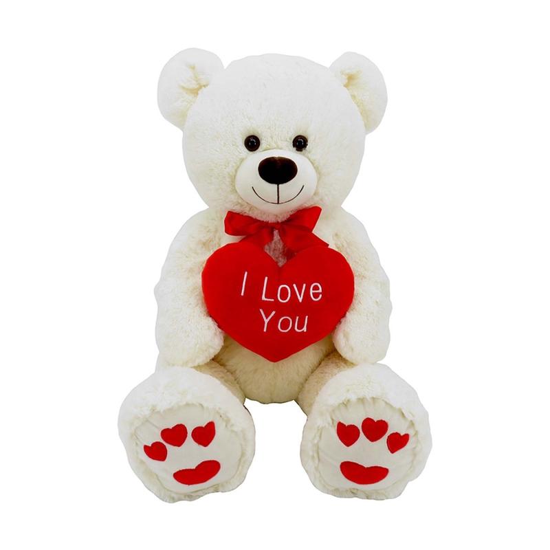 Valentine's Day Giant Teddy Bear Plush, Cream, 36 Inches, 1 Count
