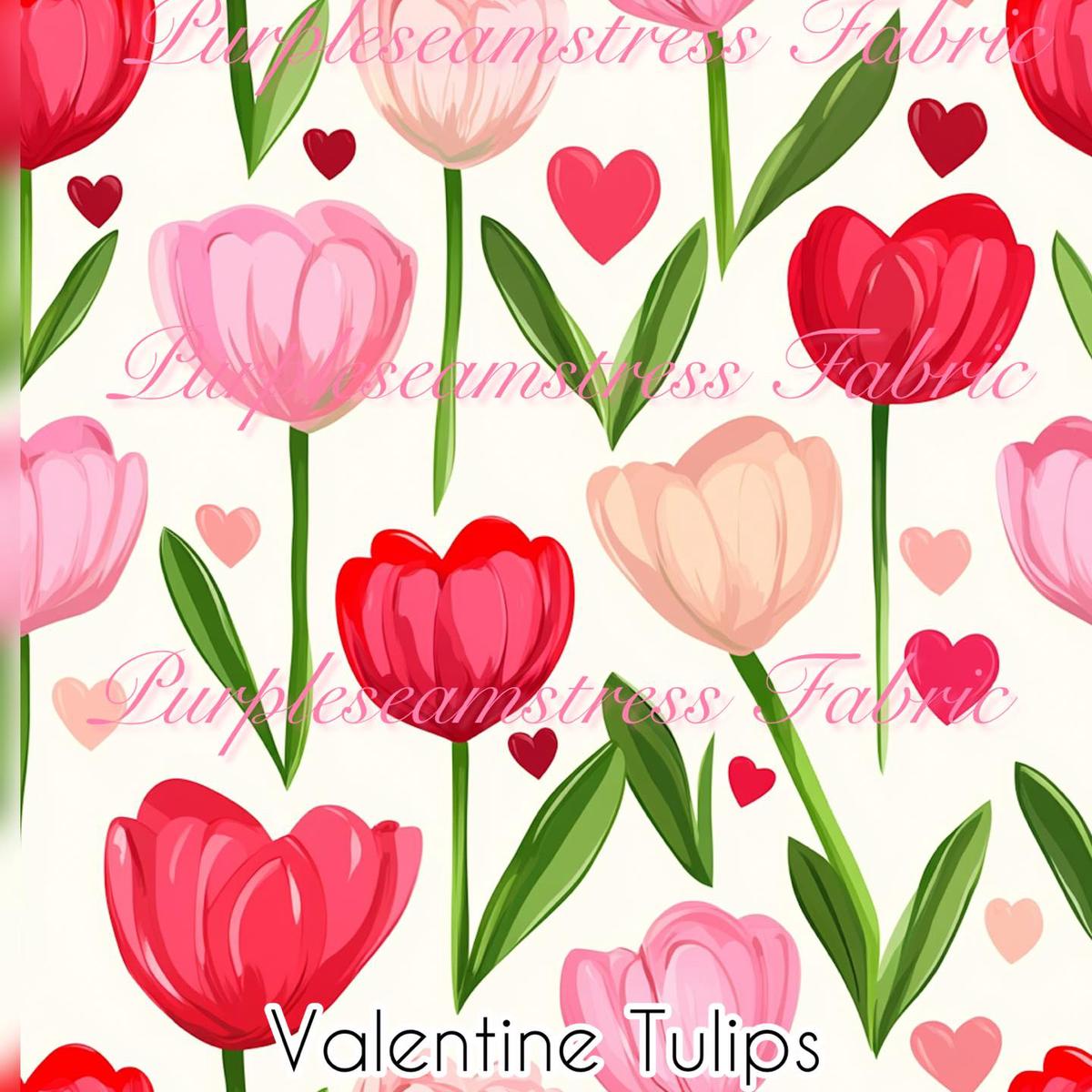 Valentine Tulips  Fabric