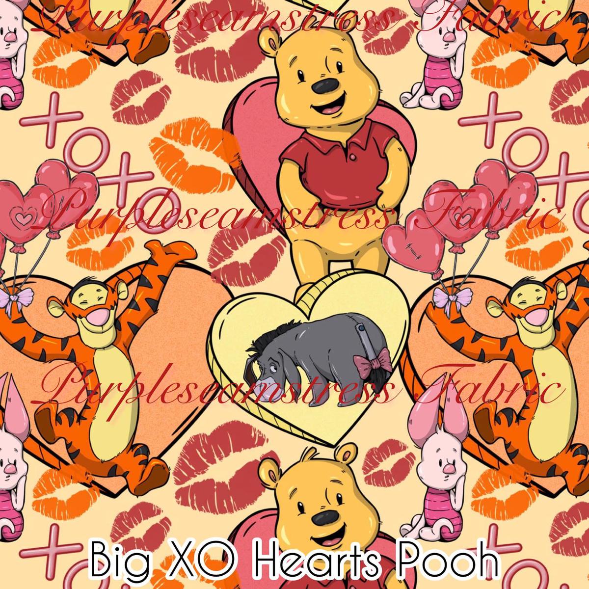 Big XO Hearts Pooh  Fabric
