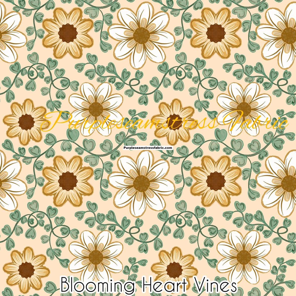 Blooming Heart Vines  Fabric