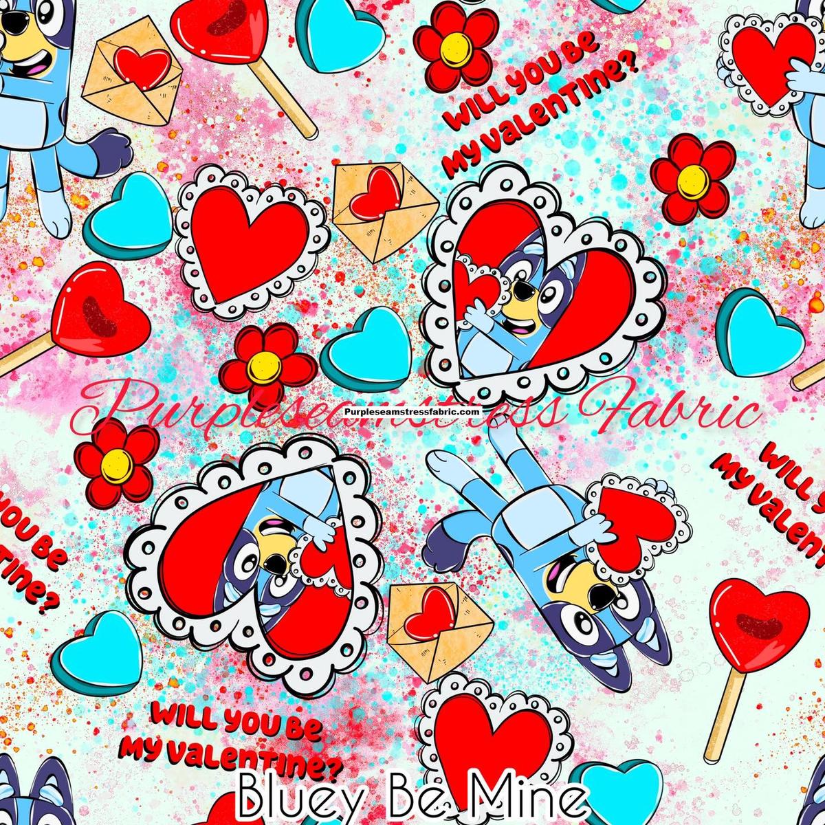 Bluey Be Mine  Fabric