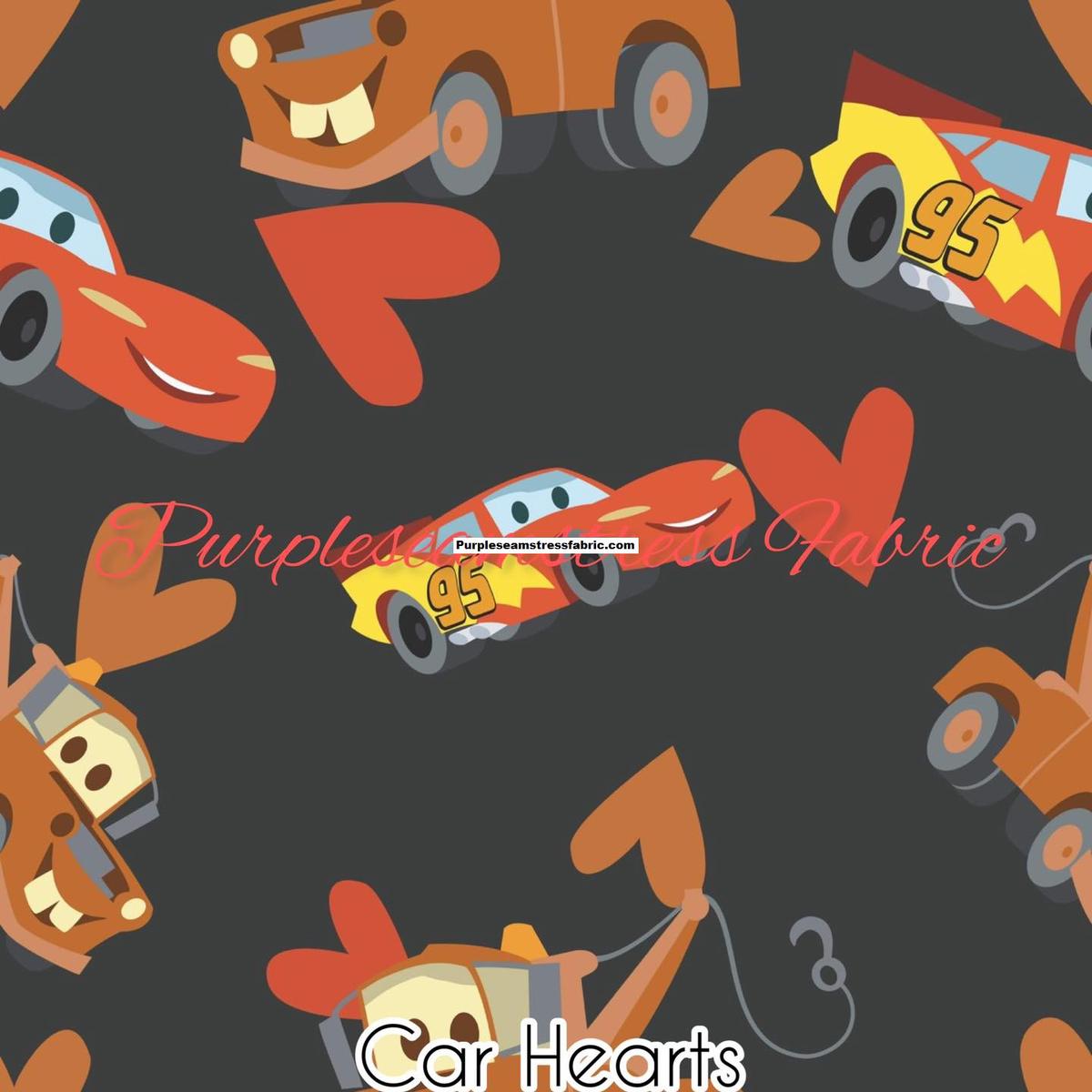 Car Hearts  Fabric