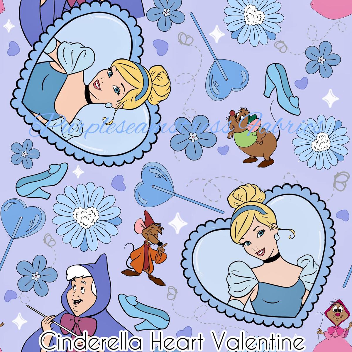 Cinderella Heart Valentine  Fabric