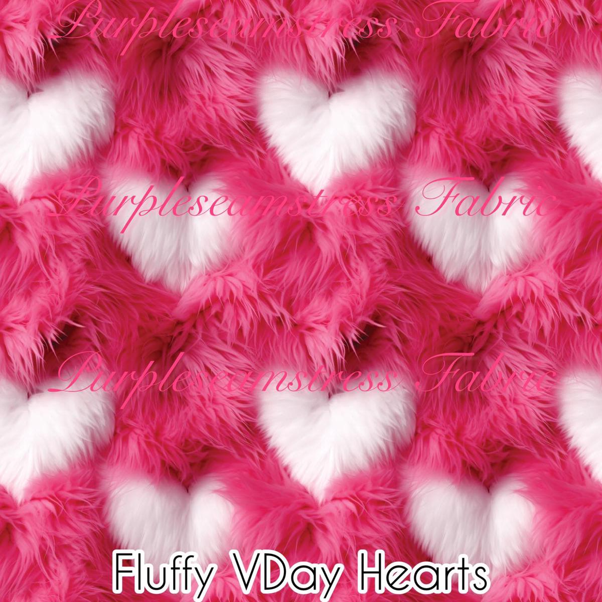 Fluffy Vday Hearts  Fabric