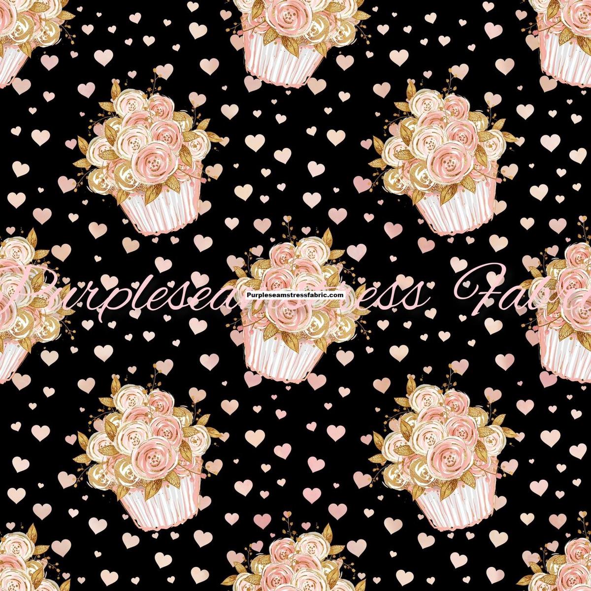 Valentine Cupcakes  Fabric