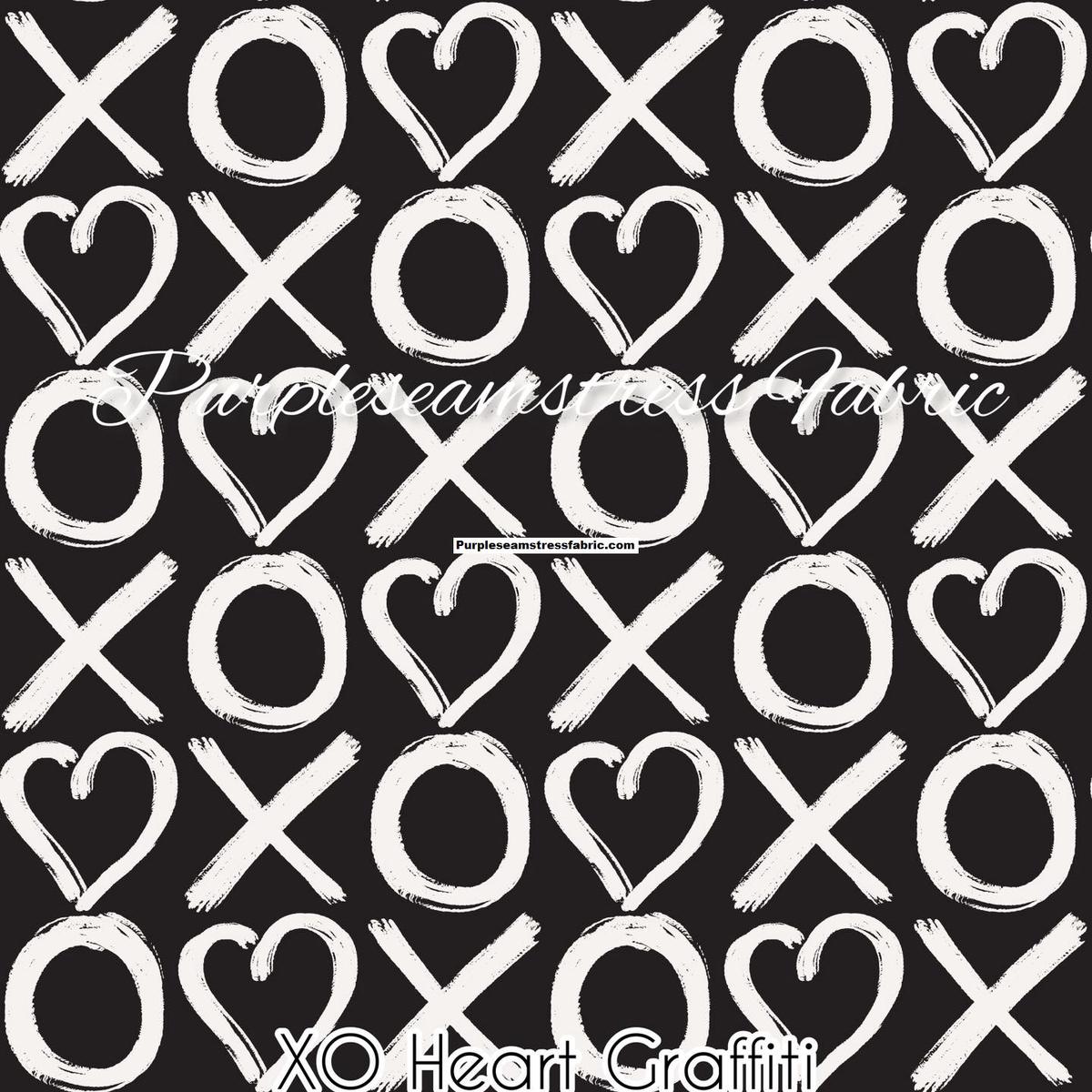 XO Heart Graffiti  Fabric