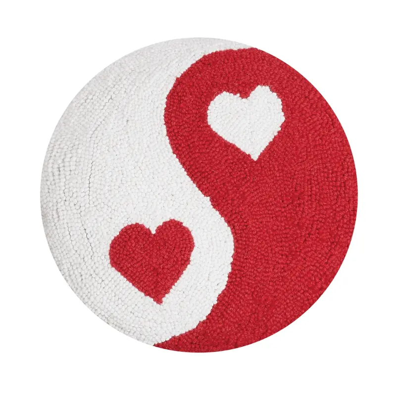 Yin and Yang Hearts Hook Pillow