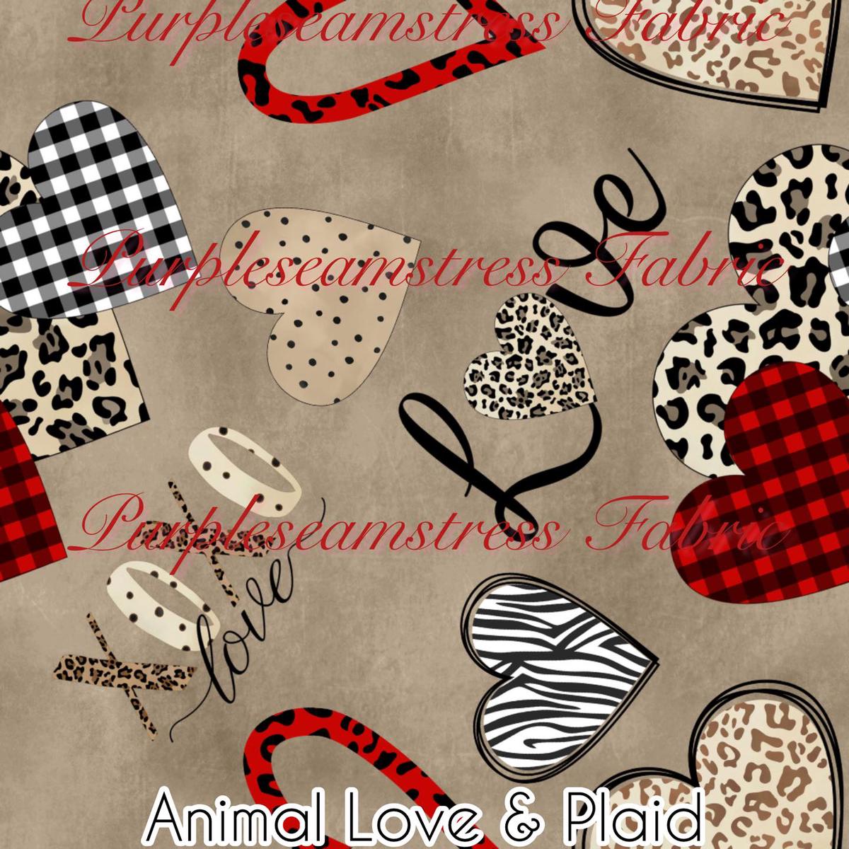 Animal Love & Plaid  Fabric