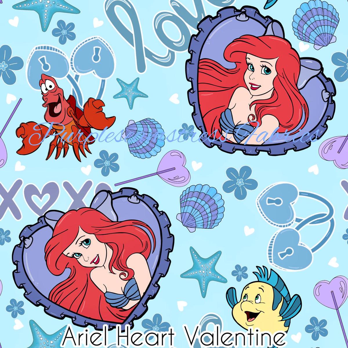 Ariel Heart Valentine  Fabric