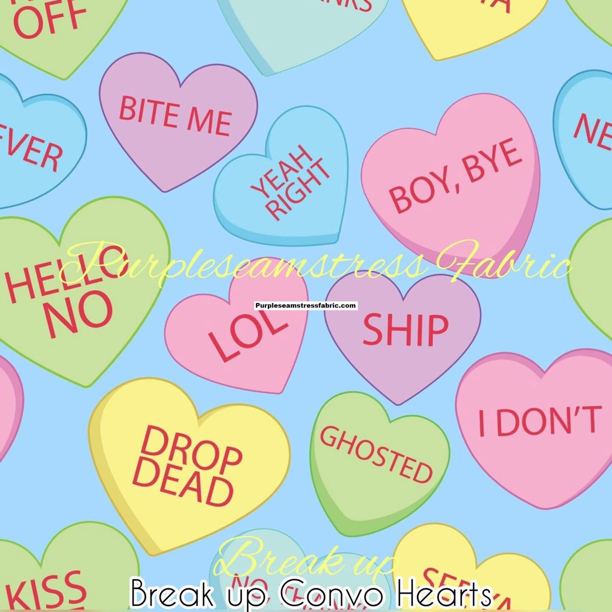 Break Up Convo Hearts  Fabric